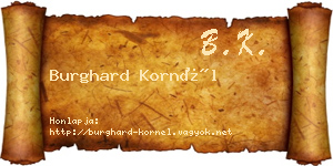 Burghard Kornél névjegykártya